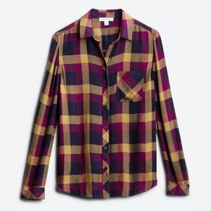 Beach Lunch Lounge Charley Top - Relaxed, Soft, Plaid Buttondown with Pocket